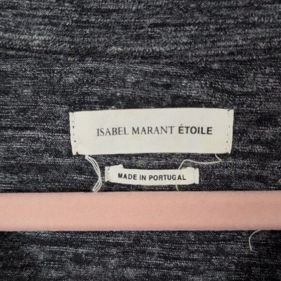 ISABEL MARANT ÉTOILE | Heathered Gray Tie-Waist T-Shirt Dress Size 36 - Picture 6 of 12